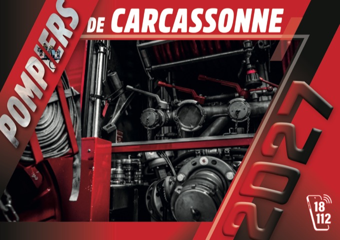 Calendrier de sapeurs-pompiers — thème Carcassonne